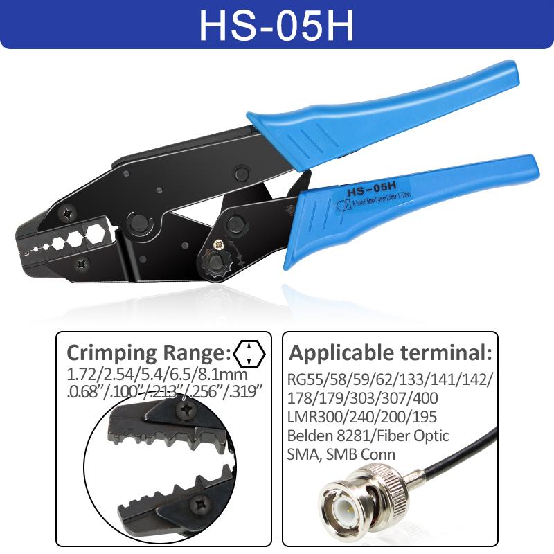 Optical Crimping Pliers for BNC Coaxial Cable Terminal Wiring HS-05H HS-05H