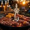 Stainless Human Shape Sausage Holder for BBQ Grill, Hot Dog Roasting Rack for Outdoor Cooking