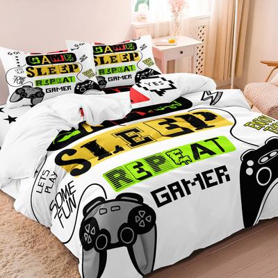3Pcs Set Game Gamer Printed Duvet Cover Set, Gaming Digital Printed Bedding, For Home Bedroom Dormitory And Hotel Use