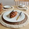 Tovagliette Rotonde 25/38cm Vimini Naturale Intrecciato Nappe Tovaglietta Piatto Acqua Paglia Intrecciata Tovagliette Rattan Intrecciato Sottopiatto Tavolo da Pranzo