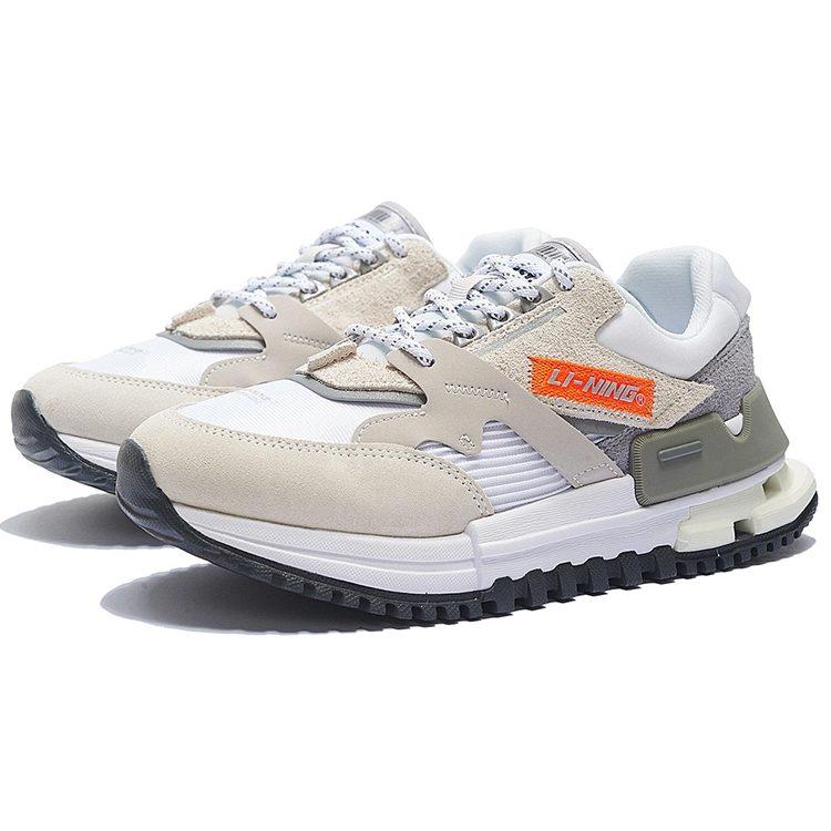 Li Ning Textile, Synthetic Leather, Leather Cushioning Slip Resistant Abrasion Resistant Low top Casual Shoes Women's AZGS078-4
