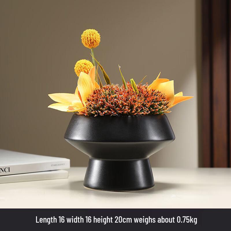 High-End Faux Orange Orchid Thorn Ball Potted Plant
