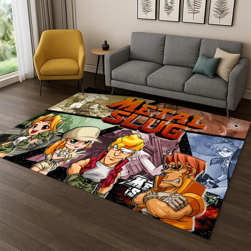 Retro Game Metal Slug Cartoon Carpet Rug for Playroom Bedroom Living Room Sofa Home Decor,kid Game Area Rug Non-slip Floor Mat