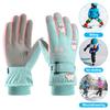 1 Pair Winter Ski Gloves with Fastener Tape Water-Resistant Windproof Fleece Lining Thermal Touchscreen Gloves for Kids