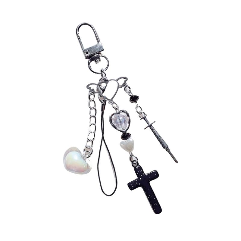 Cross Bowknot Angel Wing Pendant Phone Strap Portable Hanging Lanyard for Girls