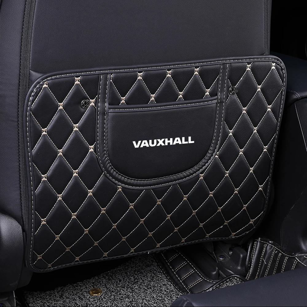 PU Leather Car Seat Back Pad With Storage Bag Anti-kick Mat For Opel Vauxhall Astra J K Crossland X Grandland Insignia B Zafira wb3