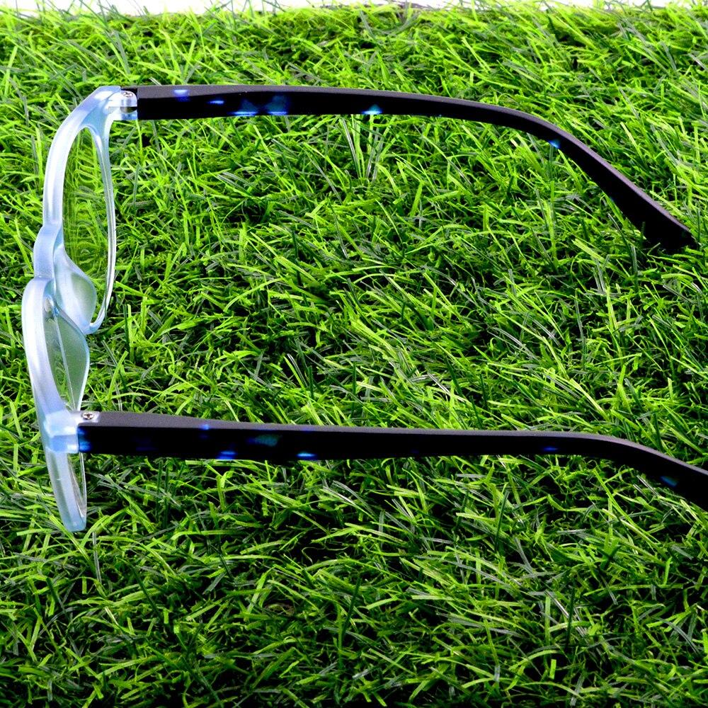 Синие классические модные круглые очки для чтения с пружинными шарнирами TR90 в стиле — фото 4