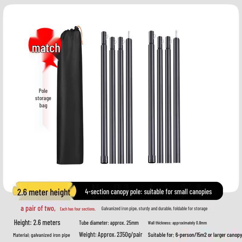 OEING Outdoor Camping Tarp & Tent Support Poles