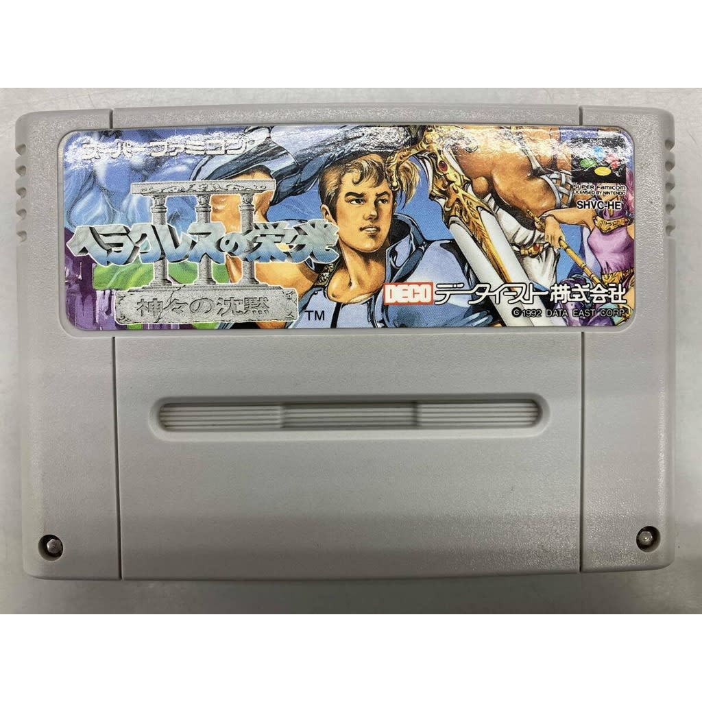 Used Herakles no Eikou III - Kamigami no Chinmoku SFC SNES Super Famicom SHVC-HE tested working Nintendo RPG Data East NTSC-J Super Nintendo Cartridge