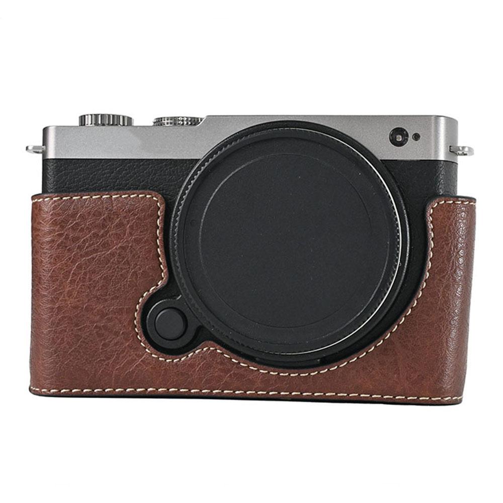 

For Panasonic Lumix S9 Camera Case Large Cutout Litchi Texture PU Leather Protective Cover E