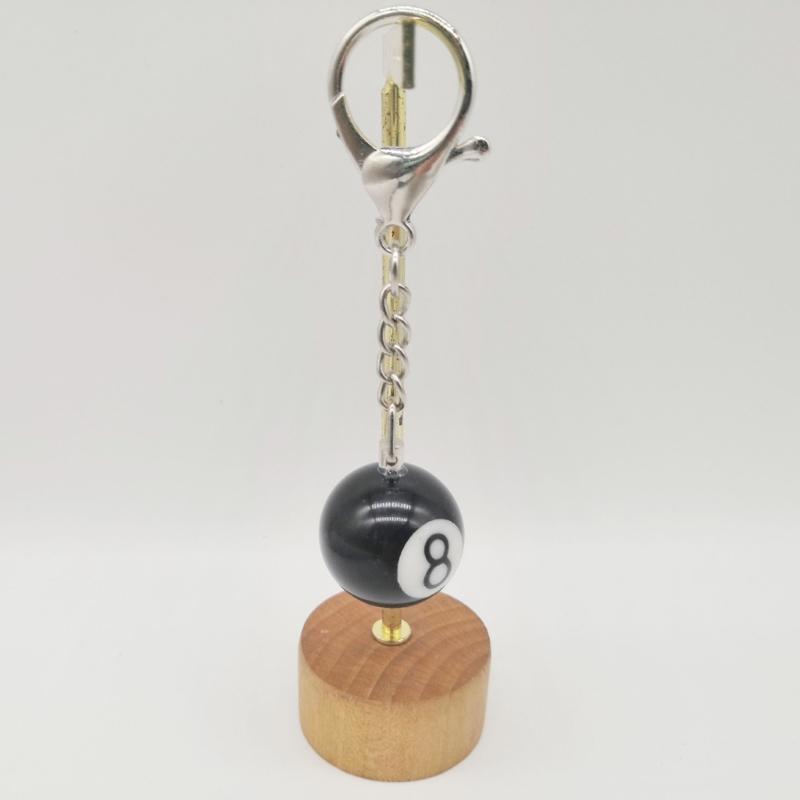 Schwarzer Billard-Schlüsselanhänger Nr. 8 Mini-Kugelanhänger Schlüsselring Glas-Schlüsselanhänger Bartisch-Dekoration Schmuck Spiel-Souvenirs Geschenk