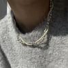 Fashion Imitation Pearl Wrapped Necklace Double Layer Magnetic Buckle Neck Chain Choker Necklace Jewelry Gift Wholesale