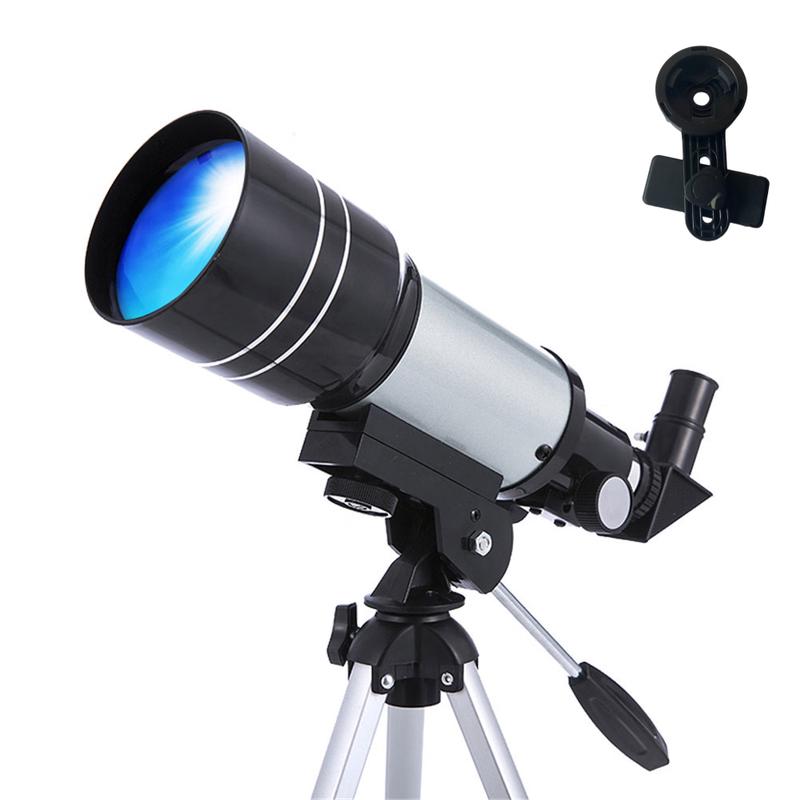 KUN GUANG Hongfeng 30070 HD Астрономический телескоп с универсальным креплением для телефона 70mm Aperture