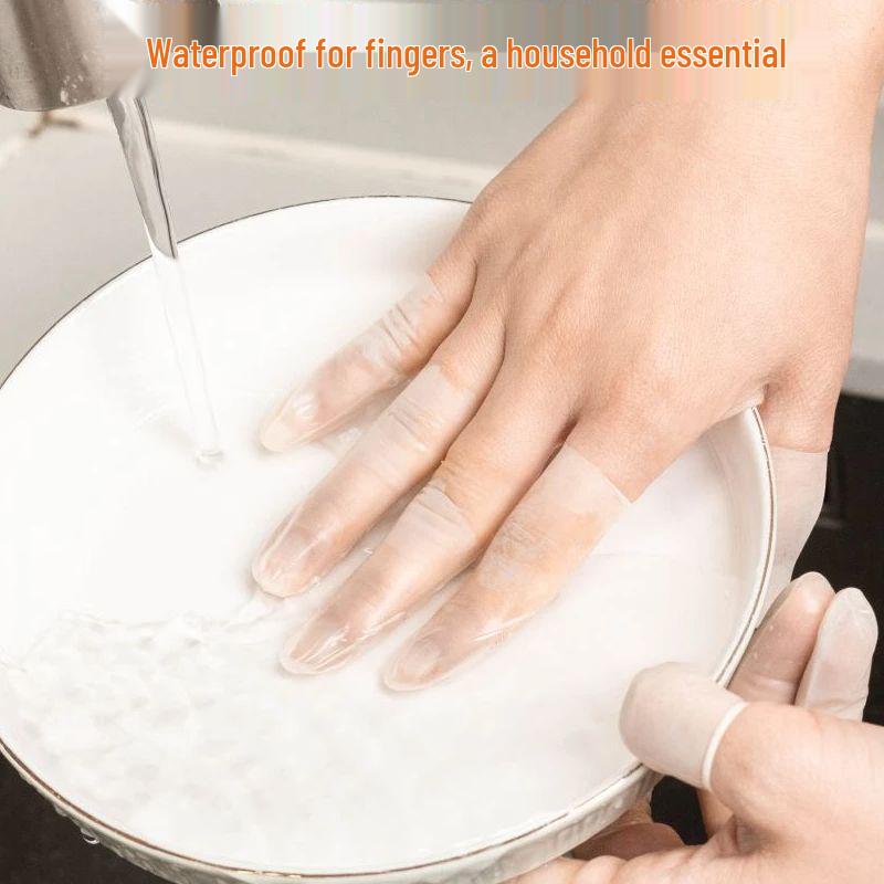 Latex Finger Cots - Disposable, Moisturizing, Frosted Tip, Anti-Crack, Waterproof.