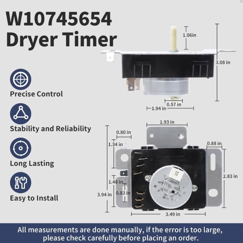 W10745654 Timer suszarki Wodoodporny zespół do suszarki RGD4516FWO RGD4640YQ0 RGD4640YQ2 RGD4640YQ3 RGD4645EW0