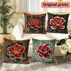 Vintage Peony Floral Chinese Style Throw Pillow Covers Pattern Cushion Cover Suitable For Sofa Bedroom Car Pillow Cover