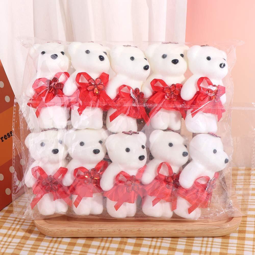 10pcs/set Plush Animal Bear Plush Foam Toys Foam Bear Cartoon Bouquet Doll  Graduation Gifts