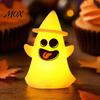 Halloween Night Light Witch Hat Ghost Light, Spooky LED Decorative Lamp, Lamp Cartoon for Holiday Party Decor Wizard