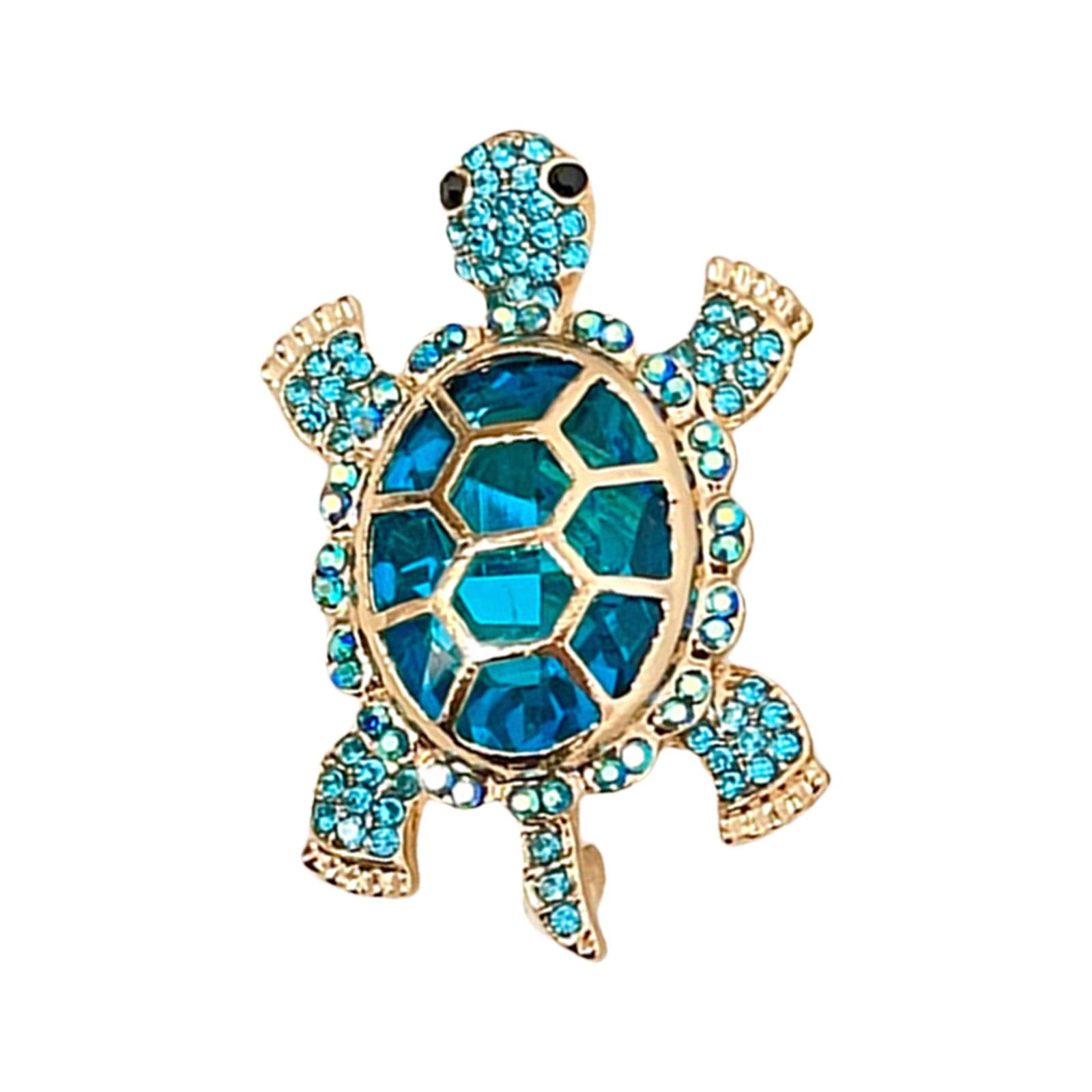 

Sparkling Turtles Pin Handcrafted Detailing Brooch With Nonslip Clasp Lightweight Accessory For Evening Event Outdoors синий