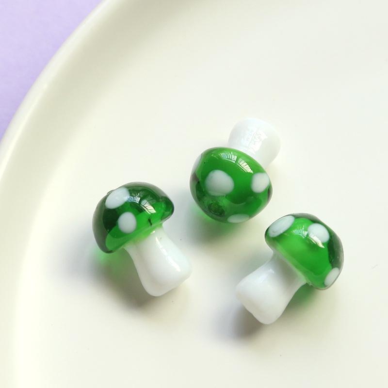 Colorful Cartoon Mushroom Glass Bead Pendants for DIY Jewelry Making - Earrings, Necklaces, and Accessories