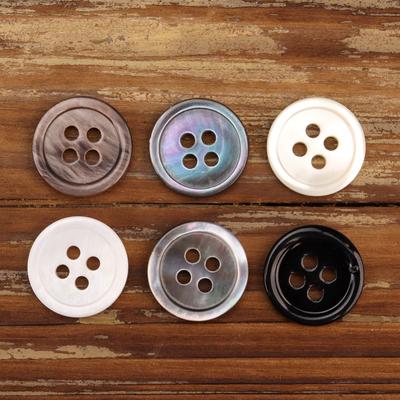Classic Simple Mop Buttons Shirt Knitting Supplies Mens Polo Shirt Sewing Accessories White Grey Black 4 Hole Real Shell