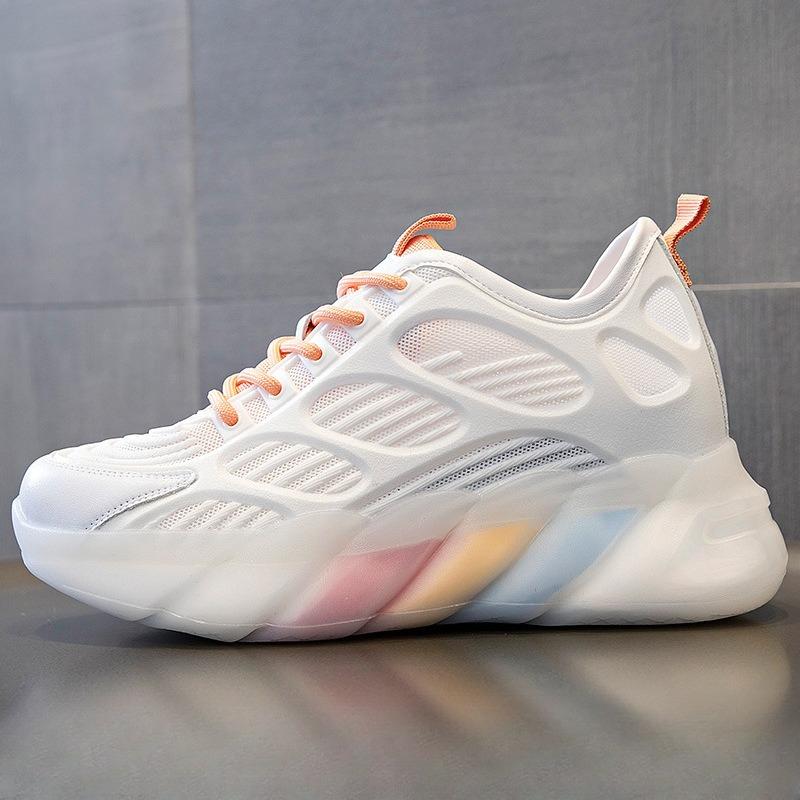 Four Season Casual Height Increasing Women'S Shoes, Waterproof Mesh Dad Shoes, Student Toe Flat Shoes