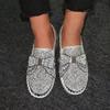 Pink Women Shining Rhinestone Loafers Bowknot Slip -On Thick Botton Casual Ladies Crystal Shoes Female Platform Shoes