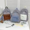 Schoolbag Japanese college style plaid backpack small fresh bow girl schoolbag female junior high school student casual backpack