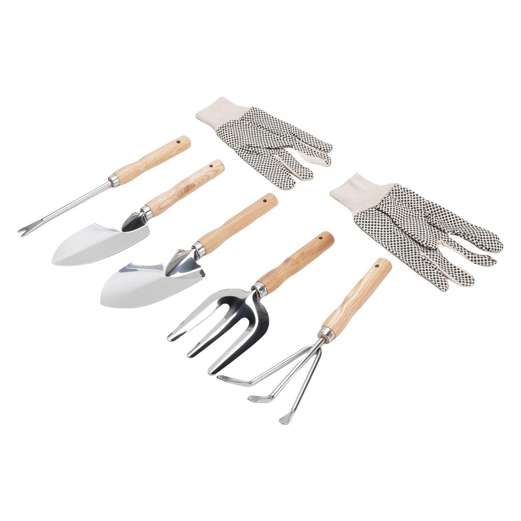 Garden Tool Set, Stainless Steel Shovel, Trowel,   Pull , Fork Rake with Gloves, Garden Tools for Garden, Patio, Farm