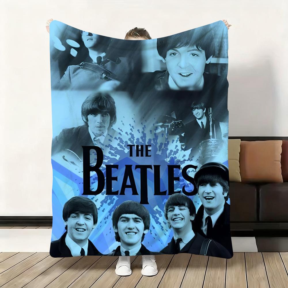 1pc Band The B-Beatles Cool Throw Flannel Fluffy Soft Blanket Warm Skin-Friendly Throw for Sofa Bed Office Nap Winter