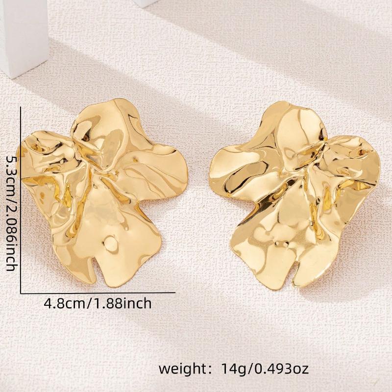 1 Pair Geometric Chic Iron Stud Earrings, Suitable for Weddings, Parties and Daily Wear
