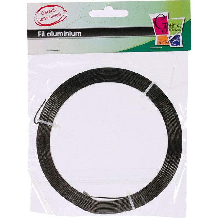 Graine Créative - Flat Aluminum Wire 5 X 1 Mm 4 Meters Black