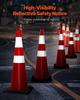 6Pack 36\" Traffic Cones, Safety Road Parking Cone with Black Weighted Base, PVC Orange Traffic Safety Cones, Hazard Cones Reflective Collars for