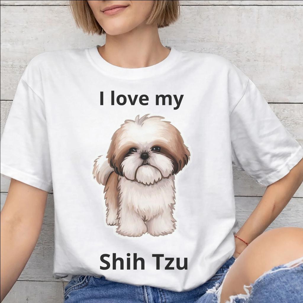 Unisex Unisex I Shih Tzu Not Funny Dog Lover Shirt Pure Cotton Graphic Printed Tee Shirts Clothing Outfits