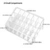 1pc Clear Acrylic Lipstick Holder - 24-Compartment Makeup Organizer with Golden Accents, Durable Plastic Storage for Cosmetics