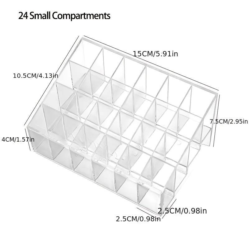 Acryl-Lippenstifthalter - 24-Fächer Make-up-Organizer mit goldenen Akzenten, Für Kosmetik, Hautpflege & Schmuck
