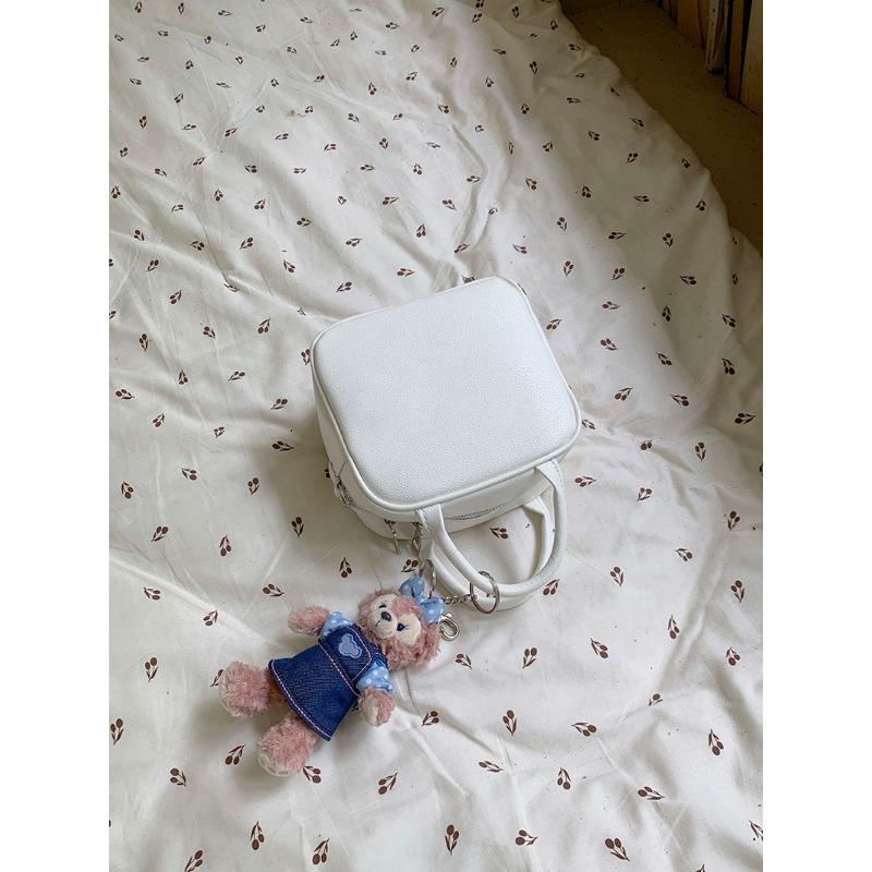 Spring New Lychee Pattern Versatile Small Square Bag Multifunctional One-shoulder Crossbody Hand-held Backpack for Women