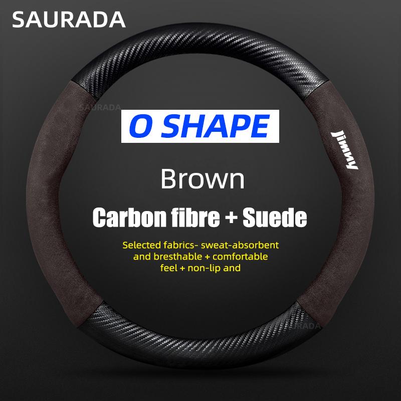 For Suzuki Jimny jb74 jb64 jb43 jb53 2015 Suede Car Steering Wheel Cover Anti-Slip Steering Wheel Cover 38cm Car Accessories