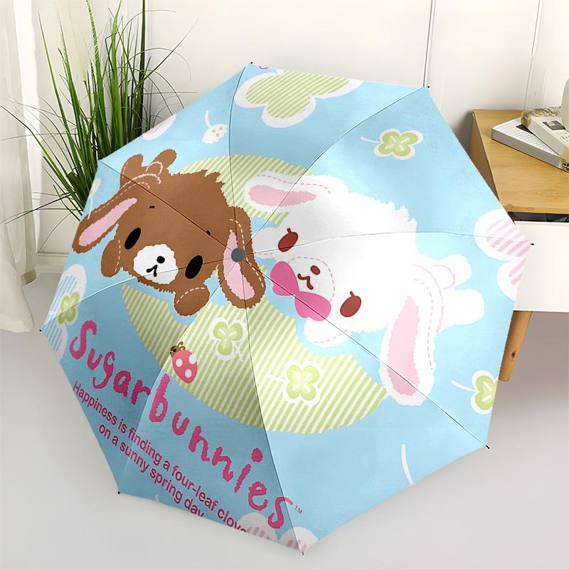 Sugarbunnies, Sanrio Automatic Open/Close Umbrella-Cute Umbrella with Cute Design, Portable 3-Fold Compact Umbrella for Men & Women, Hallowe