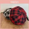 Vintage karierte Baskenmütze für Damen mit Stickerei für lässige Herbst- und Winteroutfits