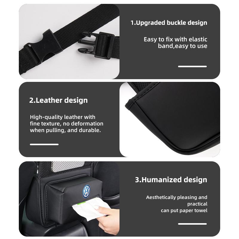WET1 Multi Functional Car Armrest Storage Bag Tissue Storage Pocket For Volkswagen VW Polo Jetta Sagitar Magotan Passat B5 B6 B7 CC