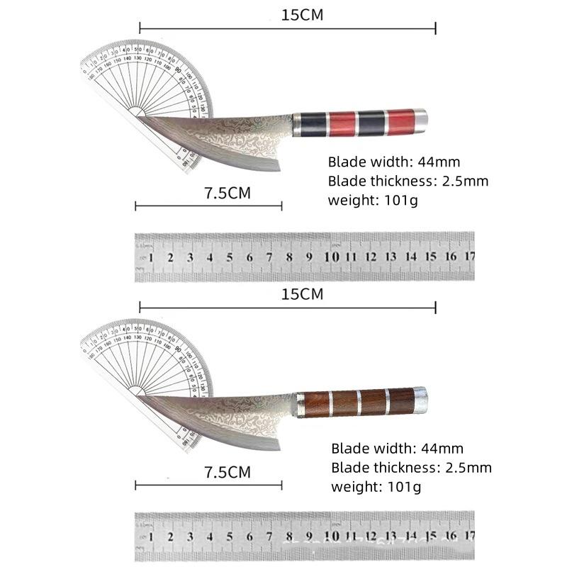 Laser Damascus Kitchen Knives Chef Slicing Meat Fruit Tomato Steak Knife Wood Handle Butcher Boning Knife Barbecue Cleaver Meat