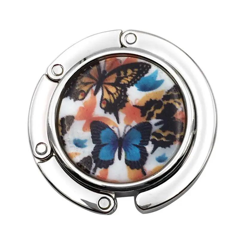 Creative  Round Shell Purse Handbag Bag Metal Folded Handbag Hook Hanger Hanger Hook Holders Table Hook Bag Accessories