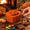 Halloween Pumpkin-Shaped Tin Can for Candy Gift Storage Novelty Box