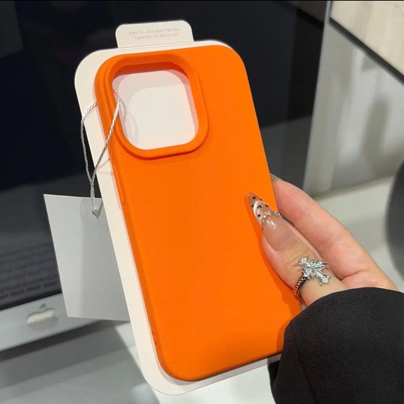 Lychee Pattern Apple 15promax Mobile Phone Case IPhone 16pro Simple 14 Solid Color 13 Creative 12 Protective Case