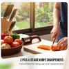 2 Pcs 4-in-1 Knife Sharpeners for Kitchen Knives Manual Knives Sharpening Kit with 4 Stage Sharpening Slots For Kitchen Accessories