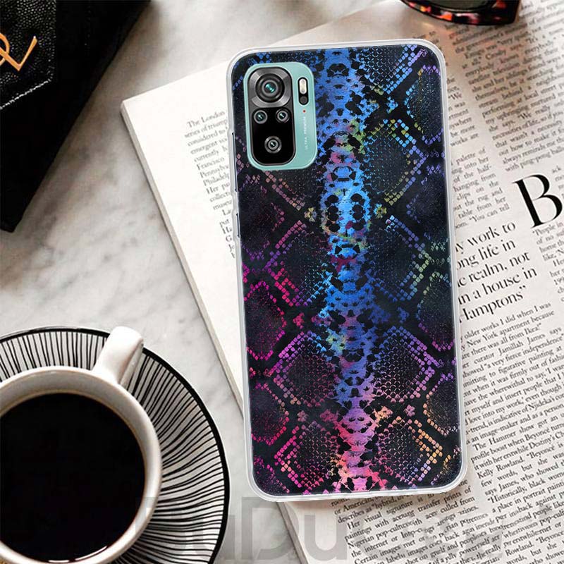 Pink Snake Skin Printing Drawing Cover For Xiaomi Redmi Note 14 13 12S 12 11 Pro Plus Phone Case 11S 10S 10 11E 11T 14Pro 13Pro