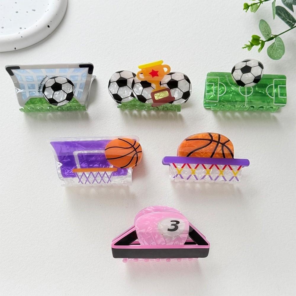 Trendy Style Basketball Print Hair Claw Creative Design Football Hair Clip Casual Wear