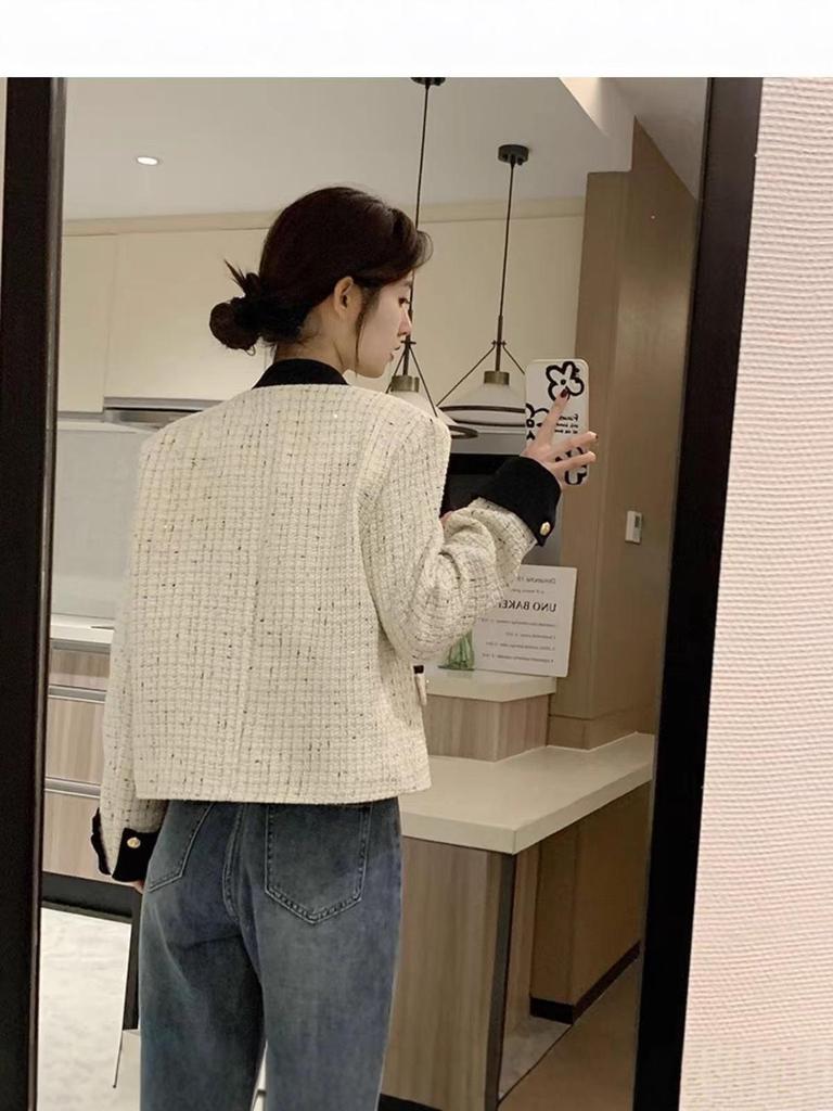 2025 French Chic Women's Spring-Autumn Jacket - High-End, Elegant Style In Petite and Large Sizes