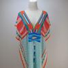Quick-Dry Beach Cover Up Dress With Front Back V-Neck Loose Fit Printed Tunic Women Swimming Vacation